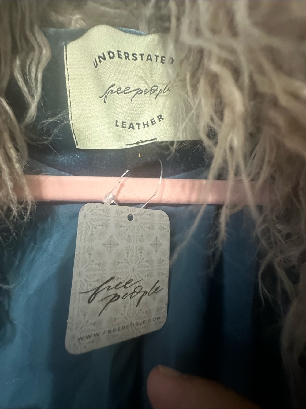 Free People Understated Leather Moon Glow Coat Size L NWT - Picture 6 of 7